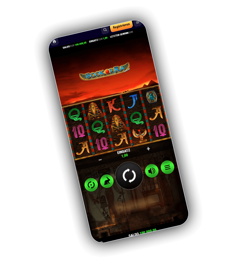 SpinGranny Casino-App auf dem Smartphone mit Lobby und Bonusbanner
